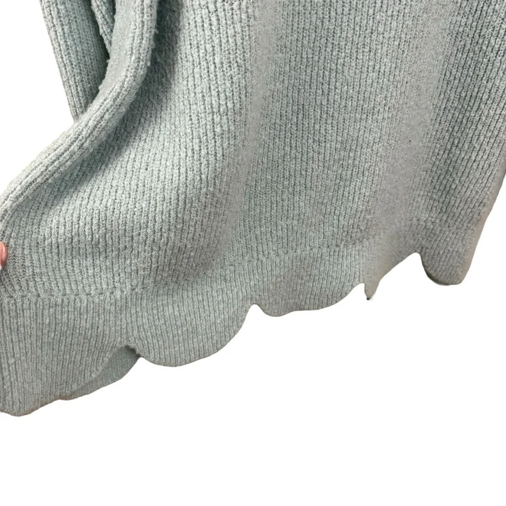 * Lane Bryant Sweater Scallop Size 18/20 Long Sleeve Knit Plus Size Light Blue - Picture 7 of 13